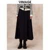 VIMAGE纬漫纪时尚气质纯色A字百搭显瘦长裙半身裙秋季新款V2206807 商品缩略图0