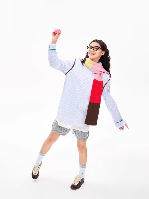 heris/H43109/蓝色格纹假两件衬衫 商品图3