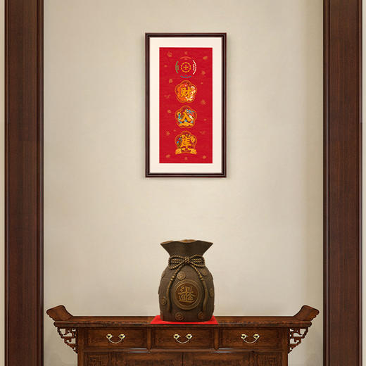 聚财纳福 铜雕艺术画 商品图5