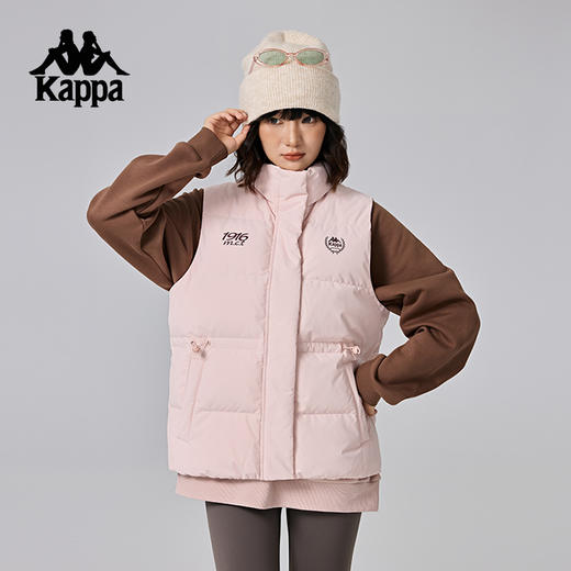 Kappa卡帕背靠背2024秋冬新款运动羽绒服马甲女户外休闲防风外套K0E82NY01D 商品图3
