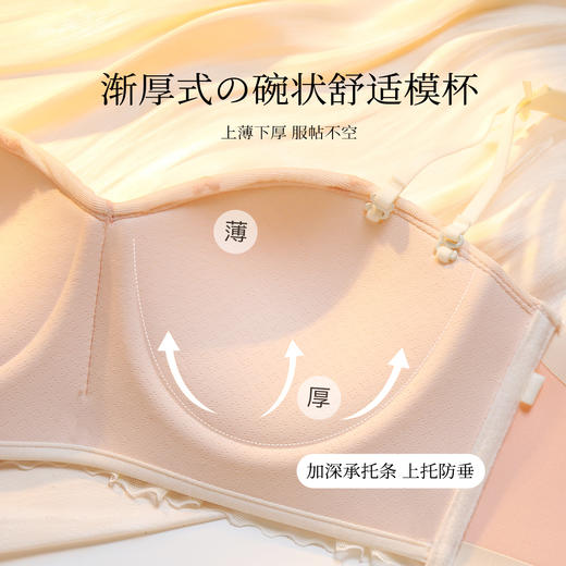 小胸聚拢一衣两穿防滑抹胸蕾丝内衣女上托聚拢承托有型文胸清暮嫣香 商品图3