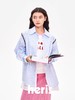 heris/H43109/蓝色格纹假两件衬衫 商品缩略图0