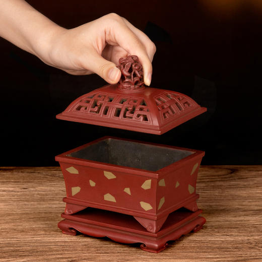 吉祥古法香炉 带座台几熏炉 商品图6