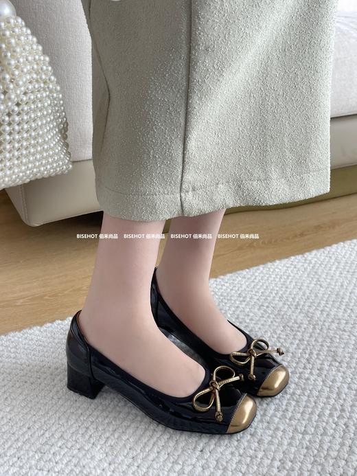 新品女士拼接头粗跟百搭小清新单鞋689B43511（W） 商品图3