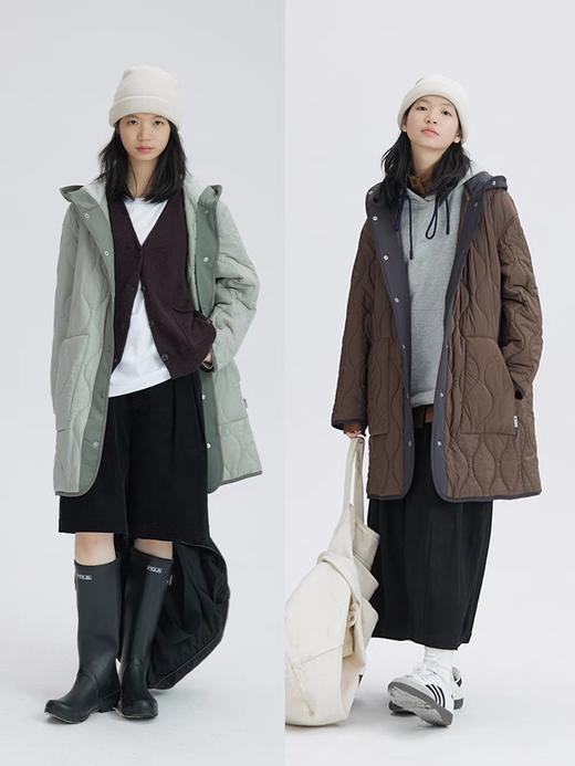 步履不停/3C25014C/一手长连帽葫芦格绗棉外套 商品图3