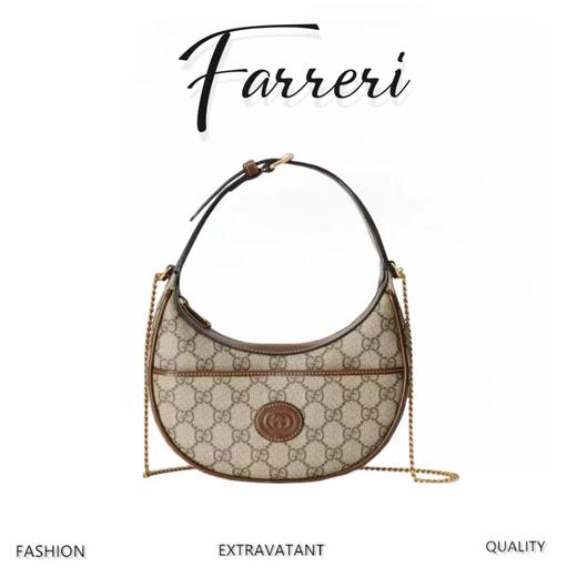 G家GG家 半月造型迷你手袋 棕色 商品图0