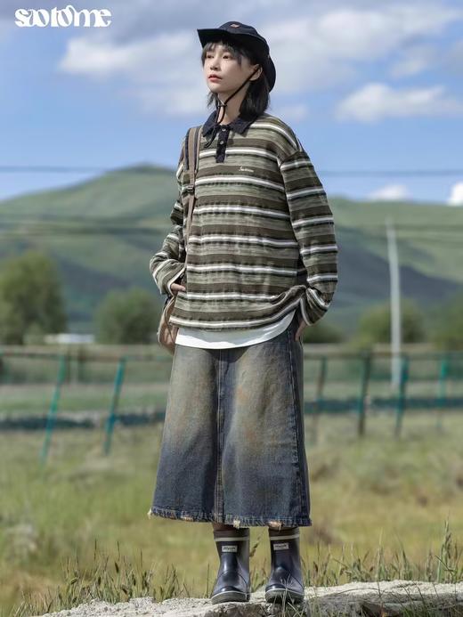 早乙女惠子saotome/STMQZ243286/黄泥染牛仔半裙 商品图2