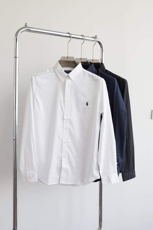 纯黑色为主 R.L 纯色棉府绸 修身版 长袖衬衫 CS211 商品图3