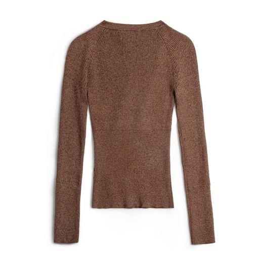 马登竖条纹肌理针织长袖亨利衫弹力修身日常百搭T恤纯色打底衫春秋女 商品图7