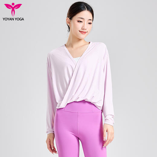 悠妍长袖瑜伽服外套CX24524 宽松慵懒运动休闲罩衫 商品图3