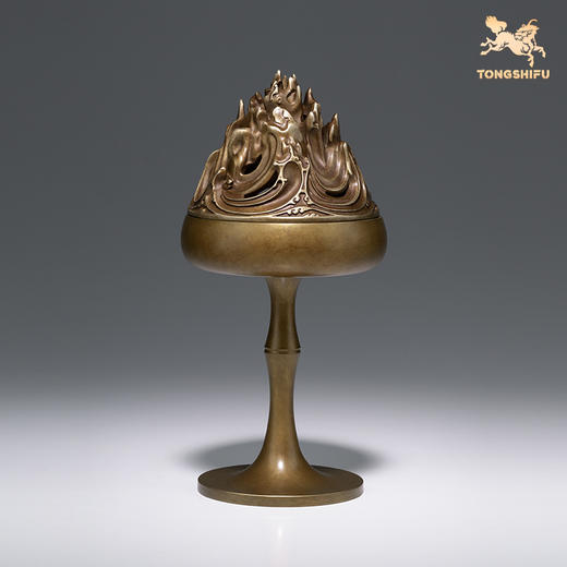 铜师傅《高杆博山炉》客厅桌面铜香炉摆件 家居装饰工艺品 商品图2