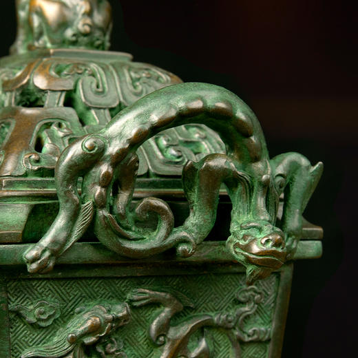 吉祥古法香炉 螭龙耳四足鼎熏炉（遇龙丞祥系列） 商品图4