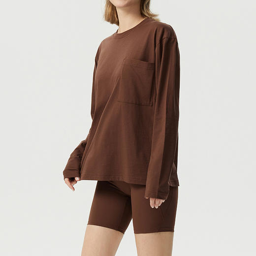 跃牌【周游世界系列】秋冬新款瑜伽服女美国PIMA棉高士线口袋圆领长袖柔软亲肤透气 TP0792 商品图1