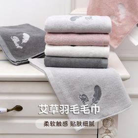 【3条装】艾草羽毛毛巾柔软吸水洗脸毛巾绣花擦小清新毛巾76*34cm【25%棉+75%艾草竹纤维】