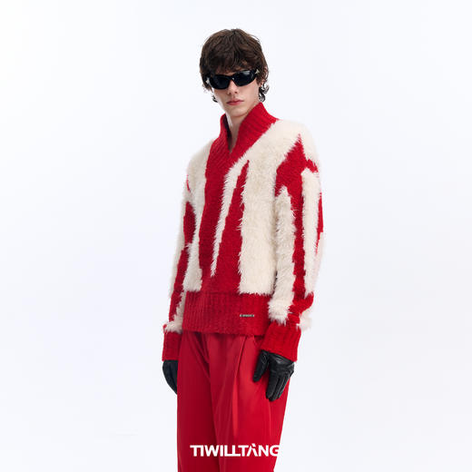 TIWLLTANG启世录“白羽映纱”仿貂毛绒感毛衫 商品图1