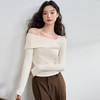 西遇法式温柔气质斜肩长袖T恤女新款薄款初秋穿搭高级感上衣M0043156 商品缩略图4