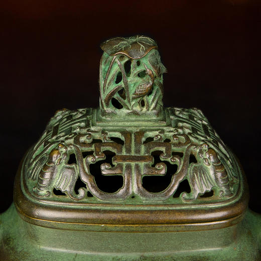 吉祥古法香炉 带座朝冠耳马蹄熏炉 商品图2