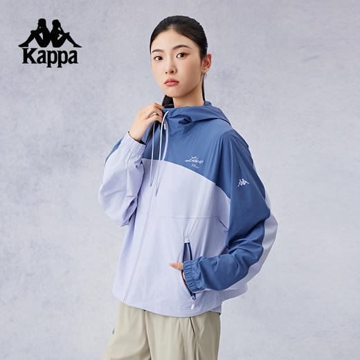 Kappa卡帕背靠背防泼水弹力防风衣梭织外套运动休闲夹克上衣女款K0E62FJ42 商品图2