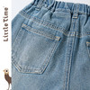 littletime女童阔腿牛仔裤春秋宽松长裤2024新款印花儿童直筒裤子 商品缩略图3