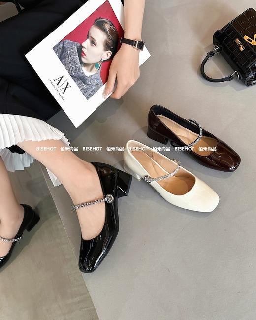 新品女士漆皮粗跟百搭少女时尚单鞋547B43509（W） 商品图8