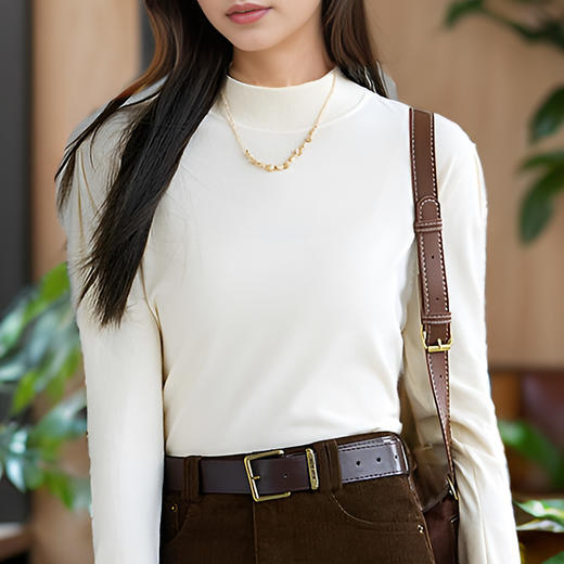 9/10奢姿大码女装2024秋冬气质半高领简约针织衫胖妹妹时尚百搭上衣9844634083 商品图3