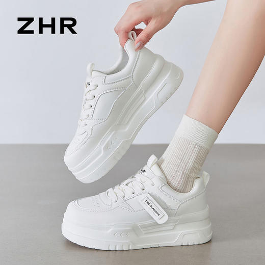 ZHR则则厚底小白鞋女2024夏季新款增高百搭运动休闲鞋软底板鞋女 商品图6