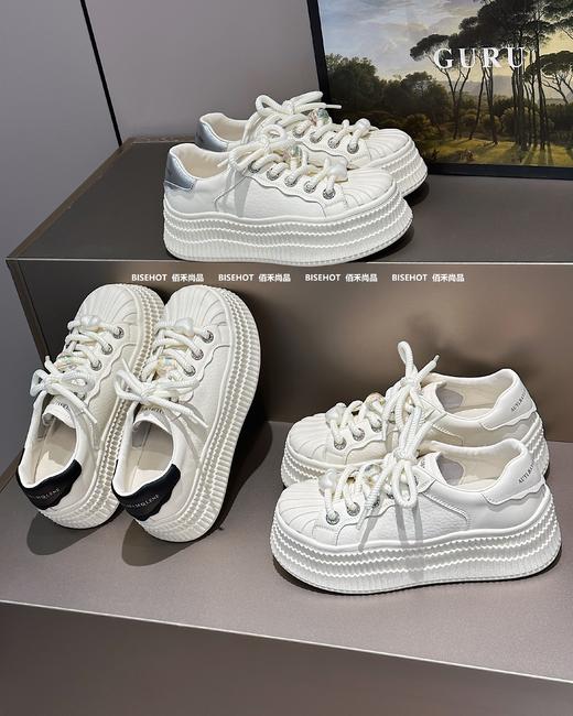 新品厚底贝壳头增高显瘦休闲白鞋997B43545（W） 商品图3