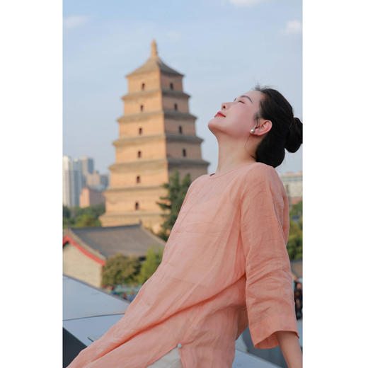 套装（圆领套头衫24708795-朱颜酡+阔腿裤24709796-玉月） 商品图3