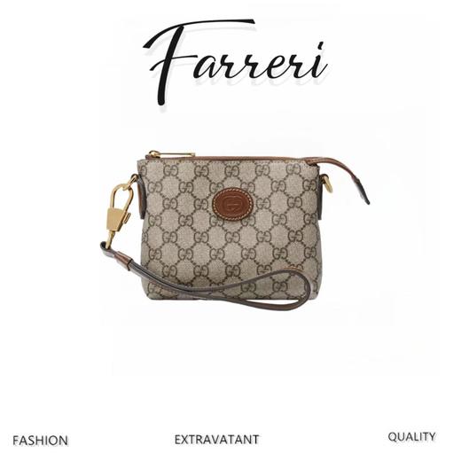 G家Gucc* 互扣式双G邮差包 老花(BB) 商品图0