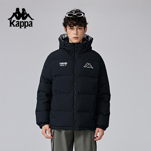 Kappa卡帕背靠背保暖羽绒服男2024新款户外连帽上衣运动外套男款K0E72YY01D 商品图1