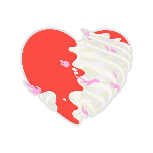 限时折上折【爱与眼泪是罗曼蒂克】燃烧的心 POPGRIP泡泡骚 Popout异形系列 红色 爱心 商品图1