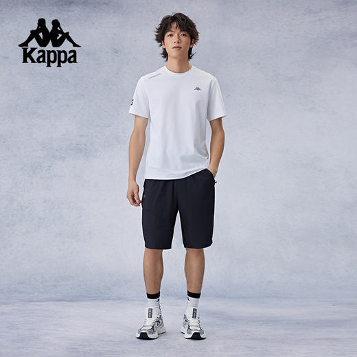 Kappa卡帕背靠背防泼水弹力跑步运动短裤男士美式球裤训练五分裤K0E52DY40 商品图4