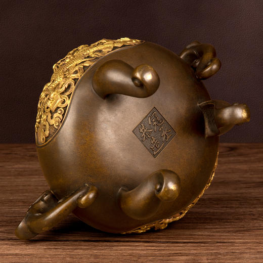 吉祥古法香炉 带座夔龙耳三足熏炉 商品图4