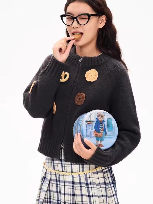 heris/H43102/饼干钩花开衫毛衣 商品图1