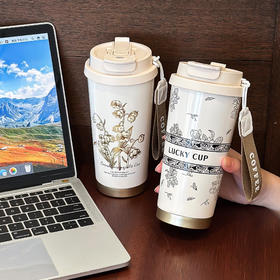 【高颜值保温杯】新款吸管保温杯女生内胆316不锈钢杯底2024新款高颜值随行咖啡水杯子生日礼物