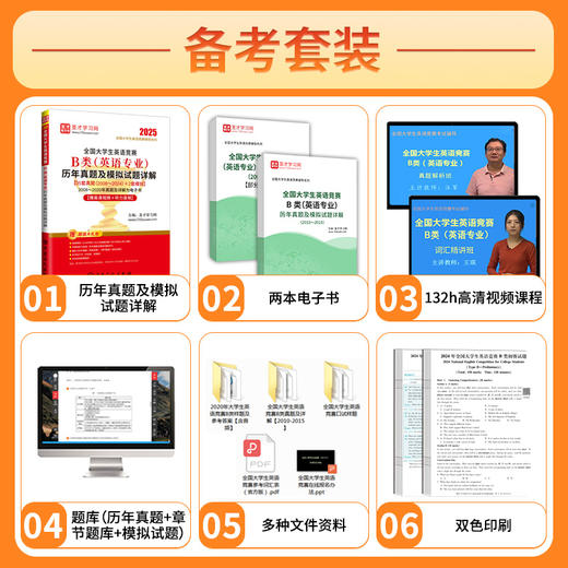 全国大学生英语竞赛B类（英语专业）历年真题及模拟试题详解 全国大学生英语竞赛辅导系列  商品图2