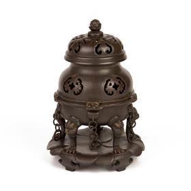 吉祥古法香炉 小号带座帝王熏炉