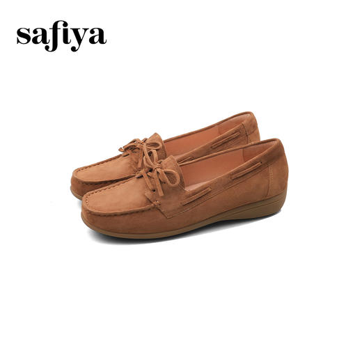 Safiya/索菲娅2024秋 复古真皮软底一脚蹬防滑休闲豆豆平底单鞋 SF43112438 商品图9