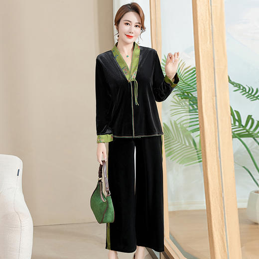 MC 8082两件套洋气金丝绒上衣运动套装 商品图3