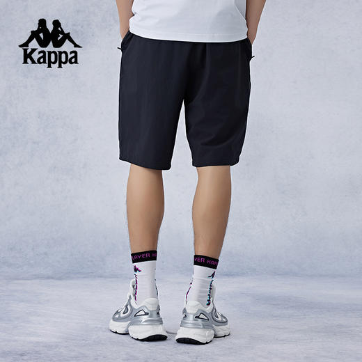 Kappa卡帕背靠背防泼水弹力跑步运动短裤男士美式球裤训练五分裤K0E52DY40 商品图3