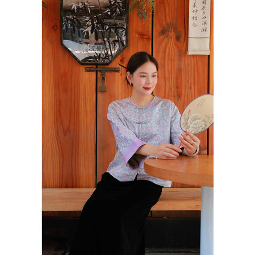 宋锦八达晕-开衫外套（24705619-玉頩）+裤子（24709759玉色-160） 商品图0