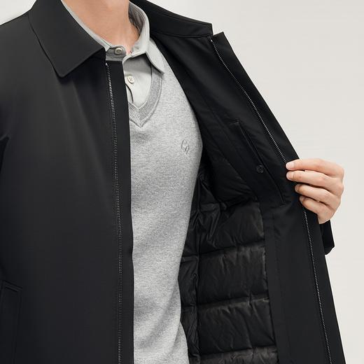 【白鸭绒】柒牌翻领羽绒服男2024冬季新品暗格纹时尚休闲保暖外套	127E70250 商品图2