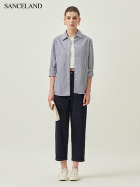 SANCELAND三石一澜棉牛仔裤