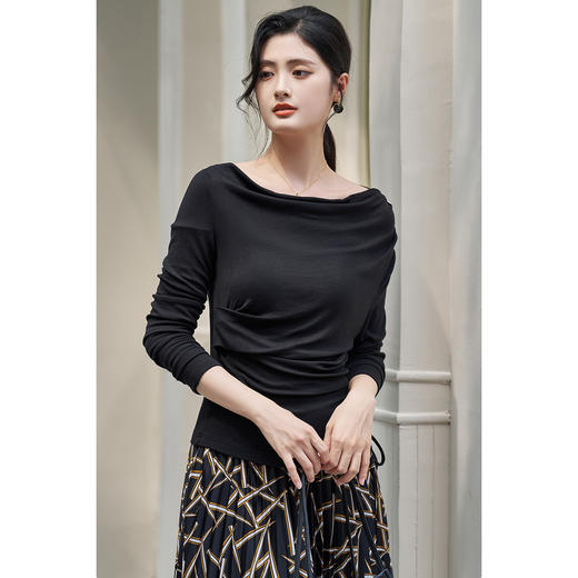 剩S/XXL 【轻熟御姐风T恤女】2026春韩系氛围感女主穿搭气质显瘦上衣5Z24CT1934 商品图3