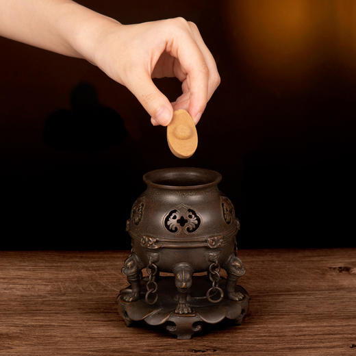 吉祥古法香炉 小号带座帝王熏炉 商品图6