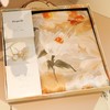 【甄珠贝·花卉系列】70*70cm活力橙花朵丝巾和【秘境蝶生】淡水珍珠蝴蝶胸花礼盒套装 商品缩略图0