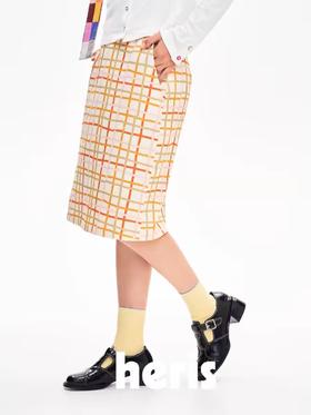 heris/H43123/橘子格纹印花半裙