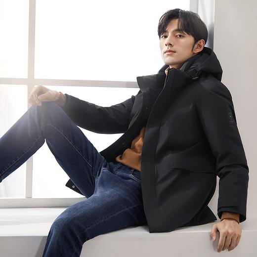 【鹅绒】柒牌可拆连帽羽绒服男冬季厚款三防保暖时尚休闲羽绒外套	127E71290 商品图1