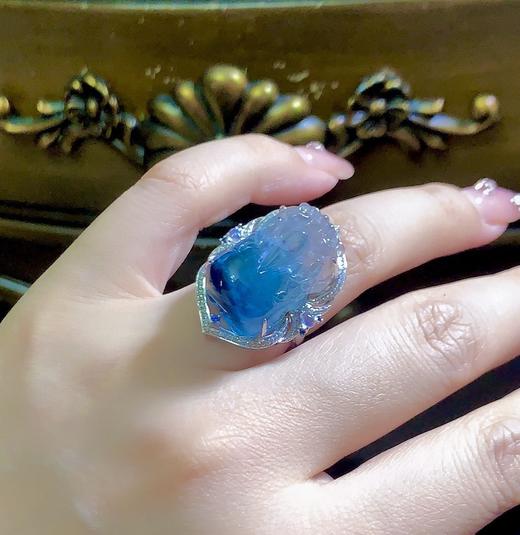 18k金 宝石蓝碧玺貔貅戒指两用款 商品图1