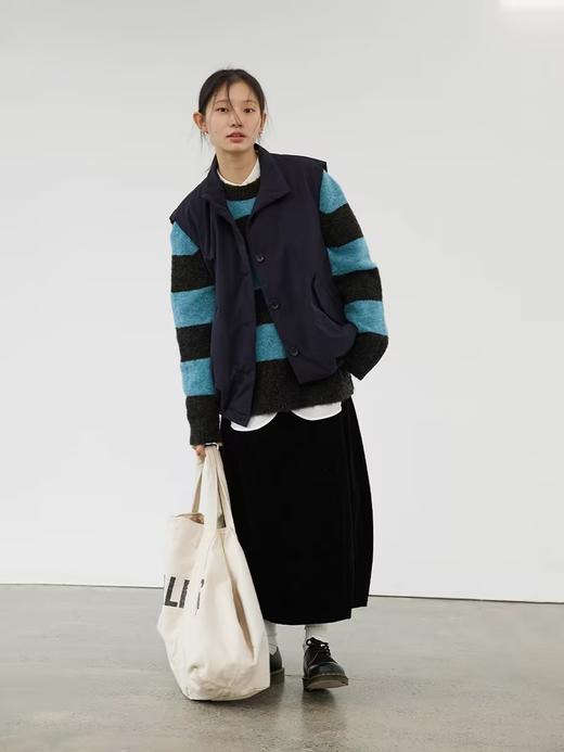 步履不停/3D13179C/圆领圈圈条纹套头毛衣 商品图0